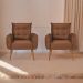Conjunto de Poltronas Decorativas Atlas Veludo Ferrugem