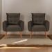 Conjunto de Poltronas Decorativas Atlas Veludo Marrom