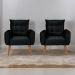 Conjunto de Poltronas Decorativas Atlas Veludo Preto