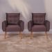 Conjunto de Poltronas Decorativas Atlas Veludo Rose