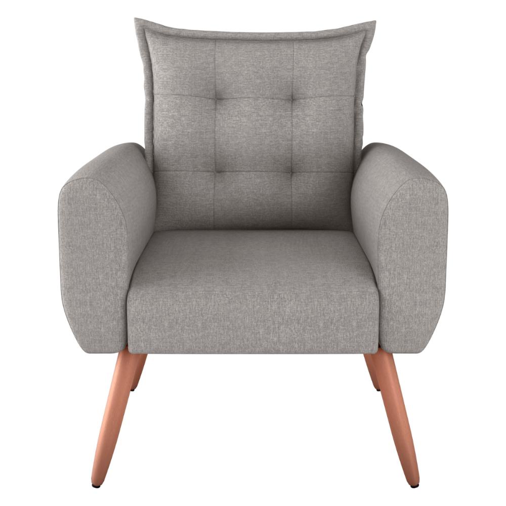 Conjunto de Poltronas Decorativas Lily Linho Cinza