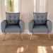 Conjunto de Poltronas Decorativas Lily Linho Cinza Saturno