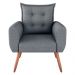 Conjunto de Poltronas Decorativas Lily Linho Cinza Saturno