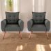 Conjunto de Poltronas Decorativas Lily Suede Cinza