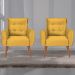 Conjunto de Poltronas Decorativas Lily Veludo Amarelo