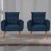 Conjunto de Poltronas Decorativas Lily Veludo Azul