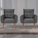 Conjunto de Poltronas Decorativas Lily Veludo Cinza