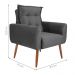 Conjunto de Poltronas Decorativas Lily Veludo Cinza