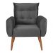 Conjunto de Poltronas Decorativas Lily Veludo Cinza
