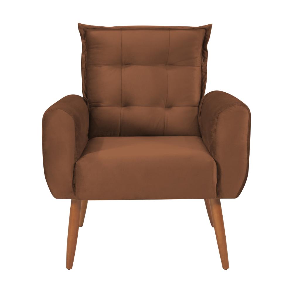 Conjunto de Poltronas Decorativas Lily Veludo Ferrugem