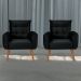 Conjunto de Poltronas Decorativas Lily Veludo Preto