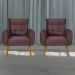 Conjunto de Poltronas Decorativas Lily Veludo Rose
