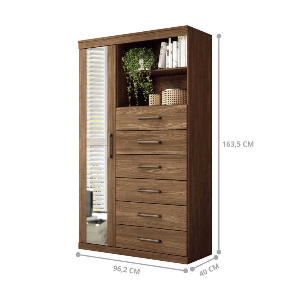 Conjunto de Quarto Hector com Espelho Jatoba