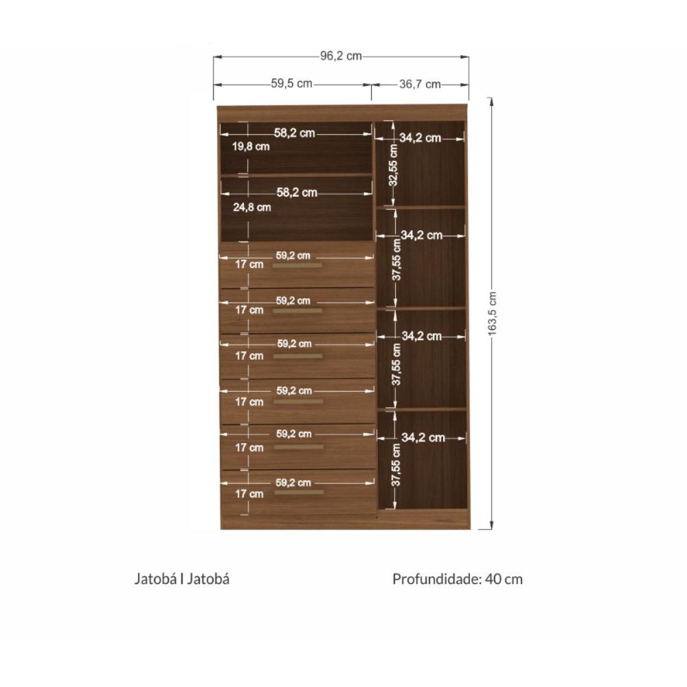 Conjunto de Quarto Hector com Espelho Jatoba