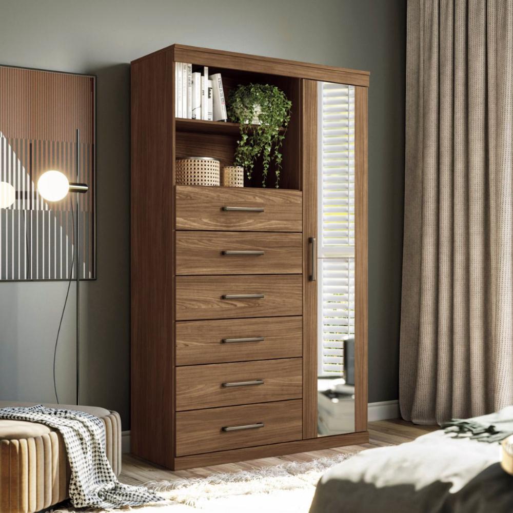 Conjunto de Quarto Hector com Espelho Jatoba