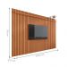 Conjunto de Sala Painel Ripado e Rack Roma Nature Off White  