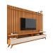 Conjunto de Sala Painel Ripado e Rack Roma Nature Off White  