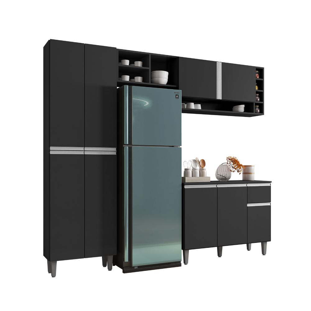 Cozinha Compacta Chicago Preto Fosco