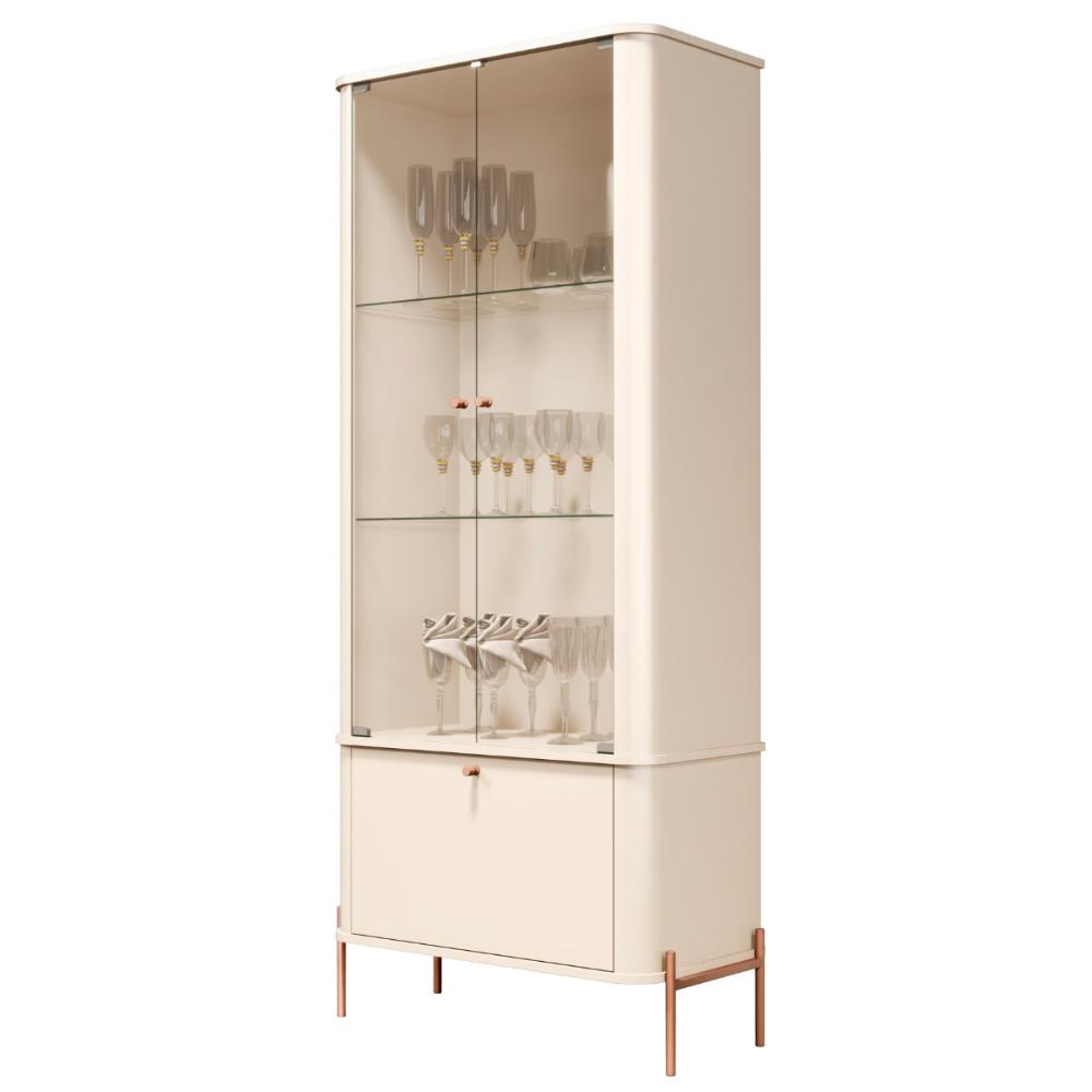 Cristaleira 2 Portas Baton Rouge Off White Bronze