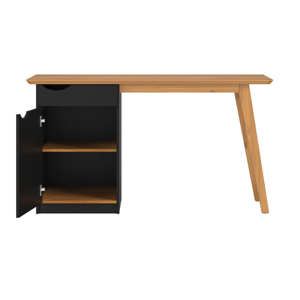 Escrivaninha com Porta Viana Preto Acetinado Cinamomo