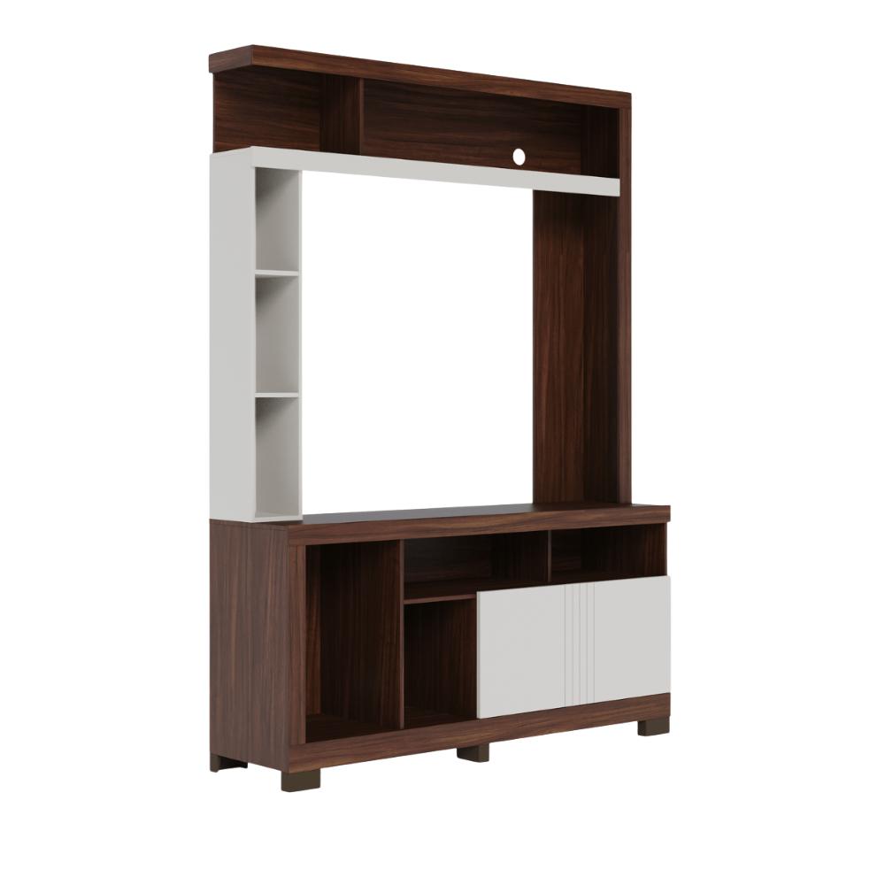 Estante Home para sala Oma Nogueira Real Off White Matte