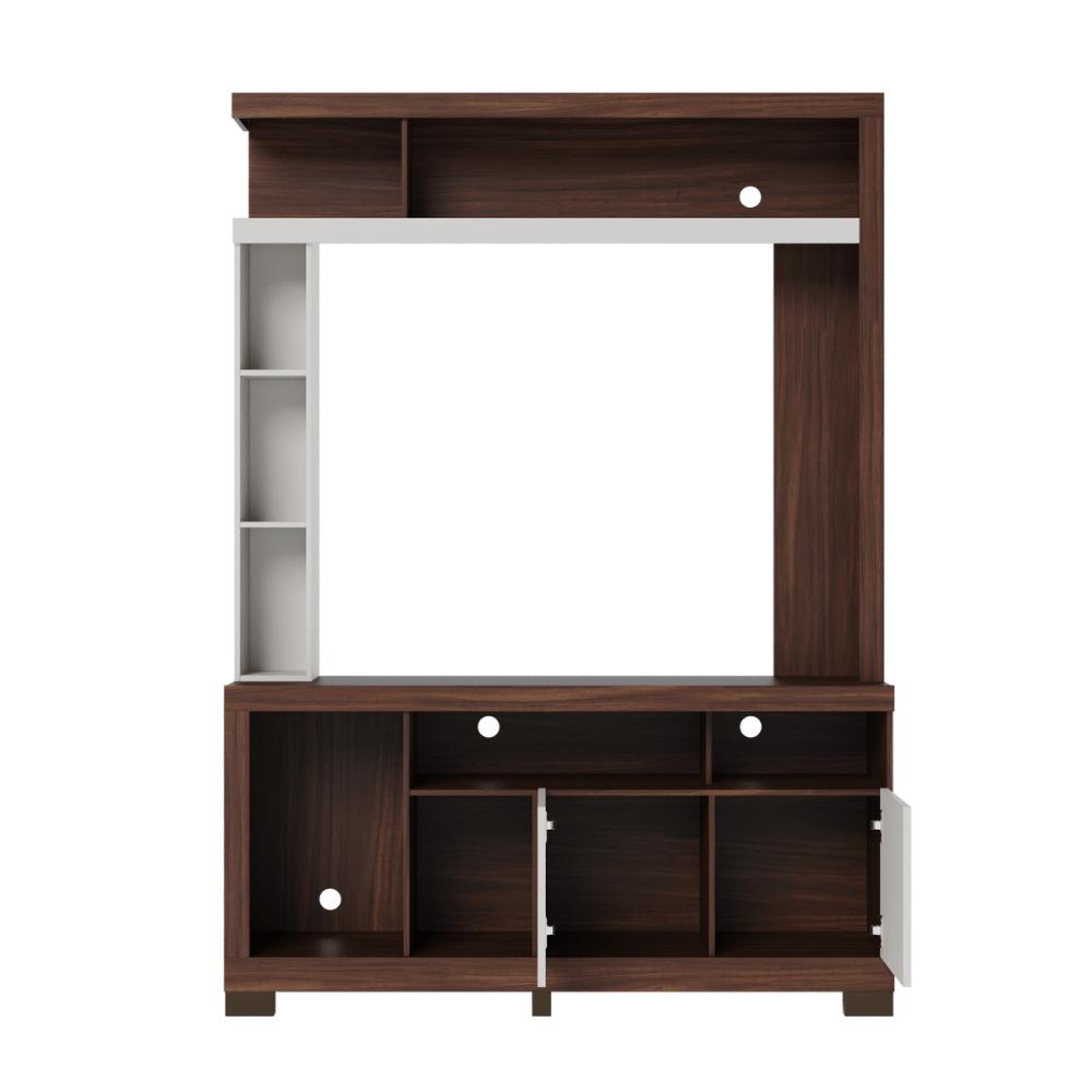 Estante Home para sala Oma Nogueira Real Off White Matte