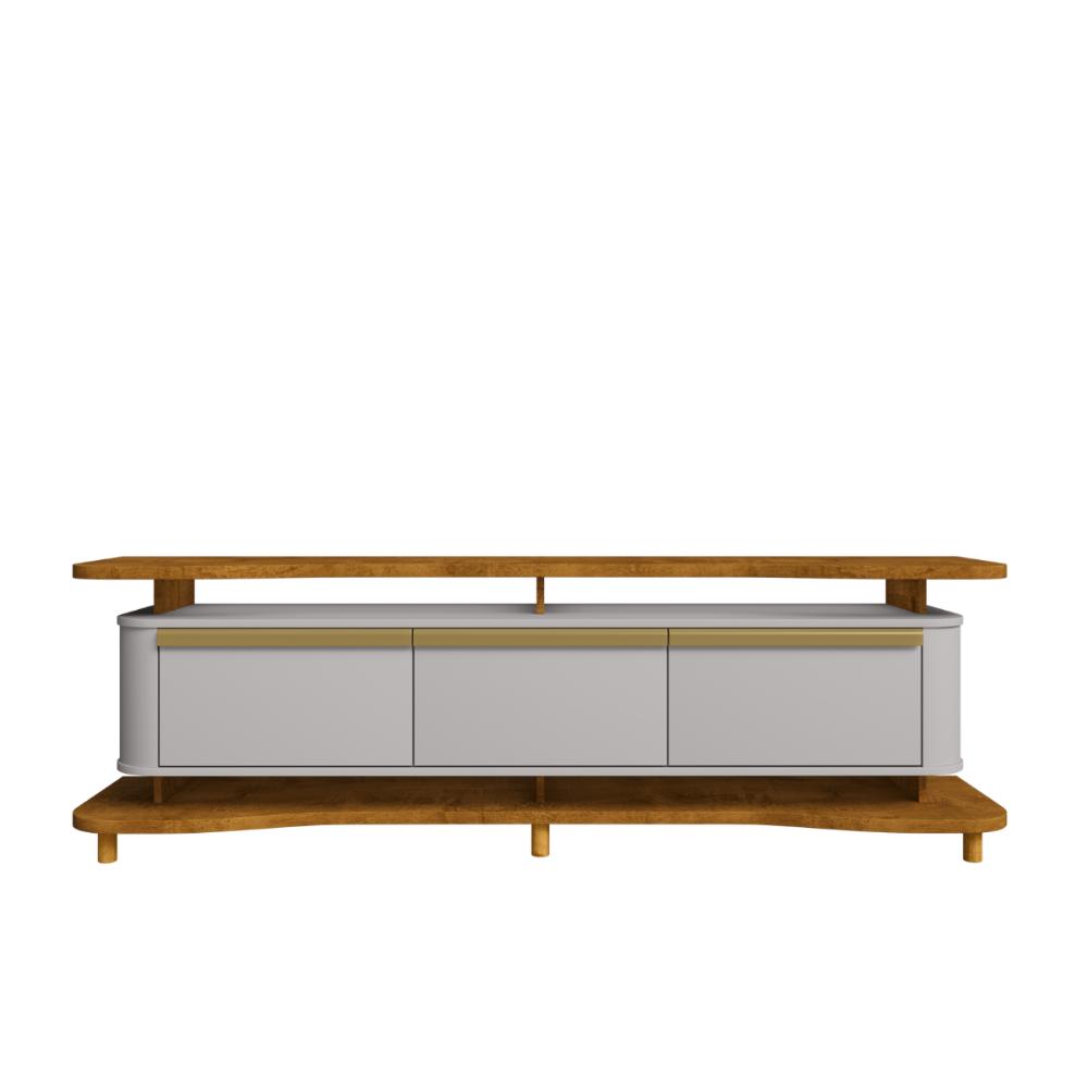 Estante Para TV 75 Polegadas Enseada Nature Off White