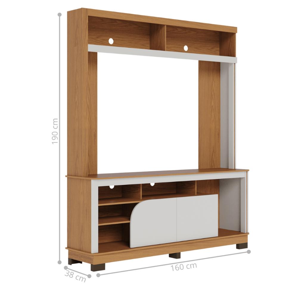 Estante para sala de estar Nassau Freijo Off White Matte