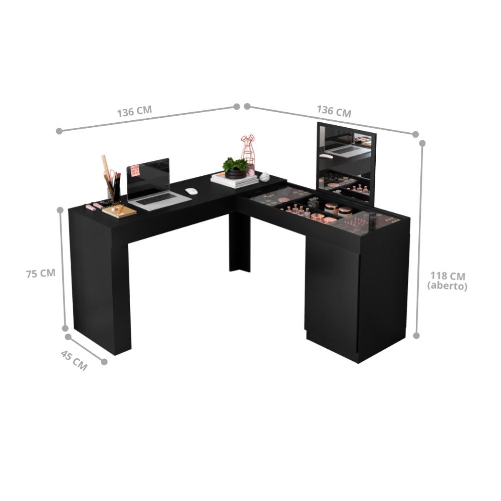 Gabinete Toucador Francine Preto Fosco
