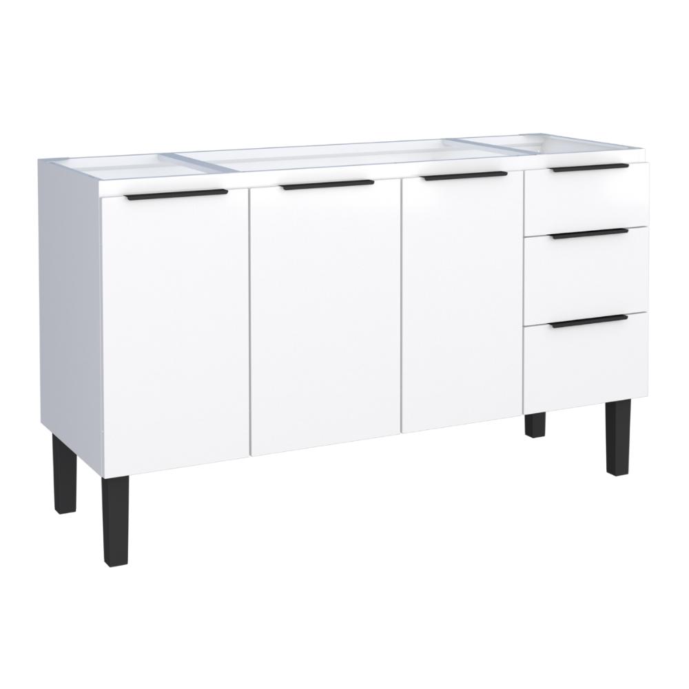 Gabinete de Cozinha para Pia 3 Portas Coari Branco