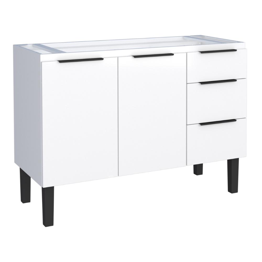 Gabinete de Cozinha para Pia 3 Portas Coari Branco