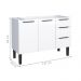 Gabinete de Cozinha para Pia 3 Portas Coari Branco