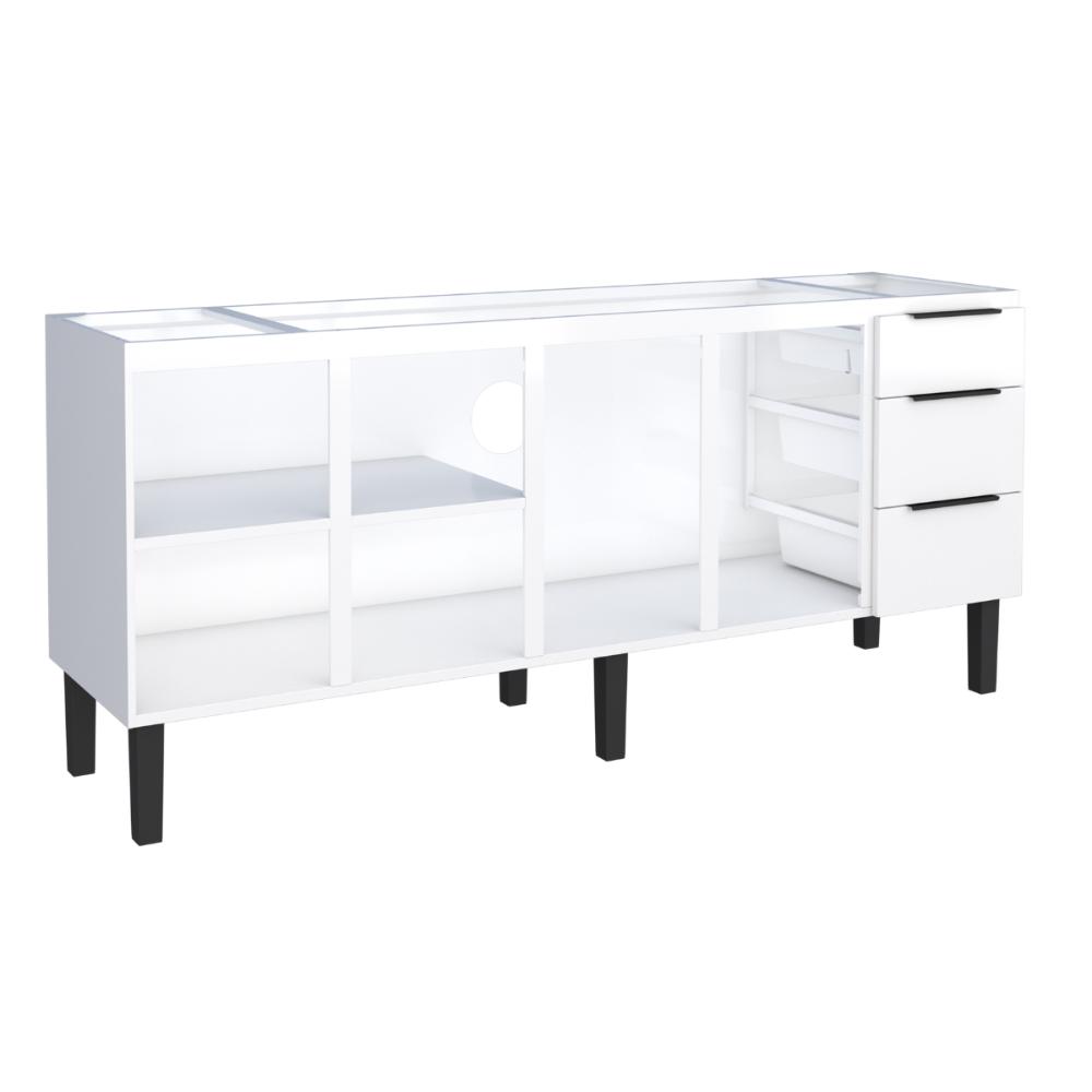 Gabinete de Cozinha para Pia 4 Portas Coari Branco