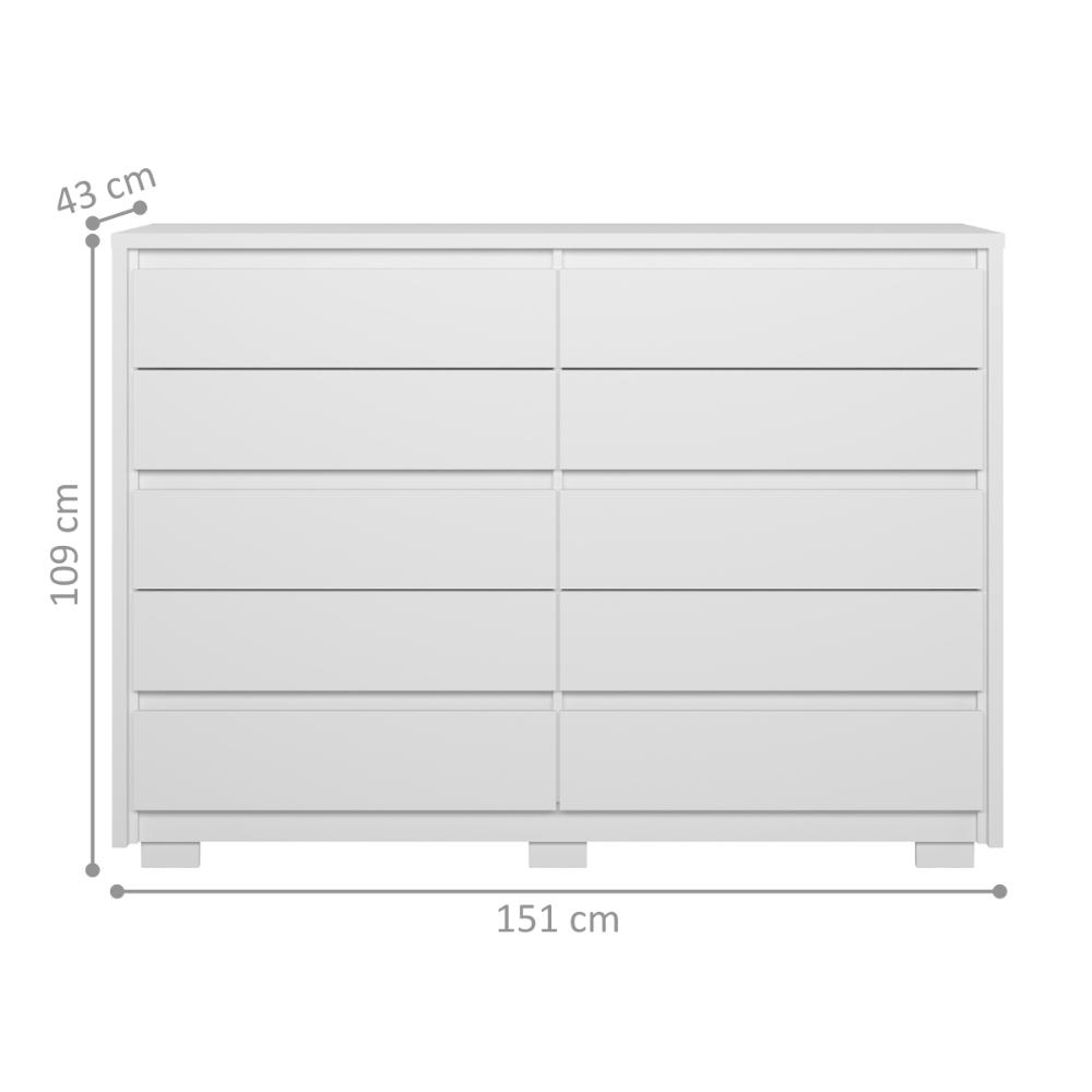 Gaveteiro com 10 Gavetas Leópolis Branco