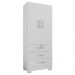 Guarda Roupa 3 Gavetas e 2 Portas Breda Branco