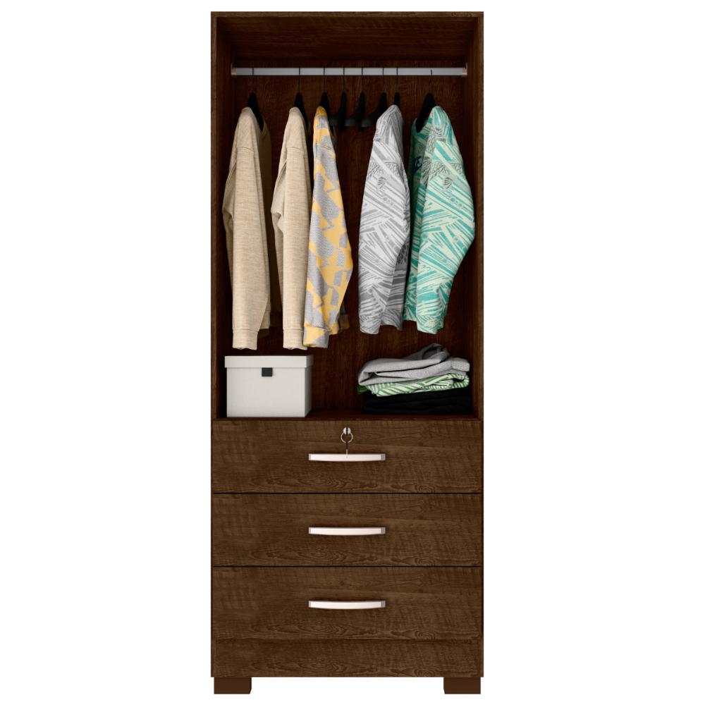 Guarda Roupa 3 Gavetas e 2 Portas Breda Malbec