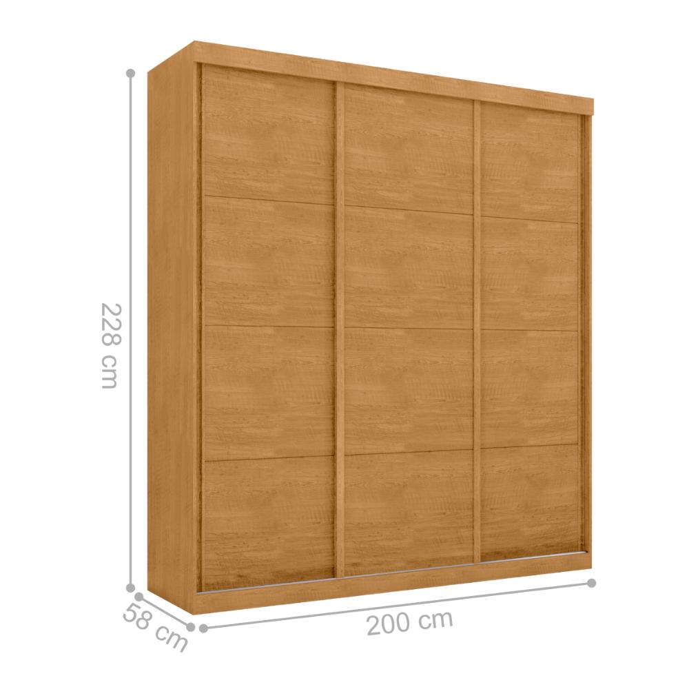 Guarda Roupa 3 Gavetas e 3 Portas Ipira Naturalle