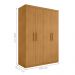 Guarda Roupa 3 Gavetas e 4 Portas Caxias Naturalle