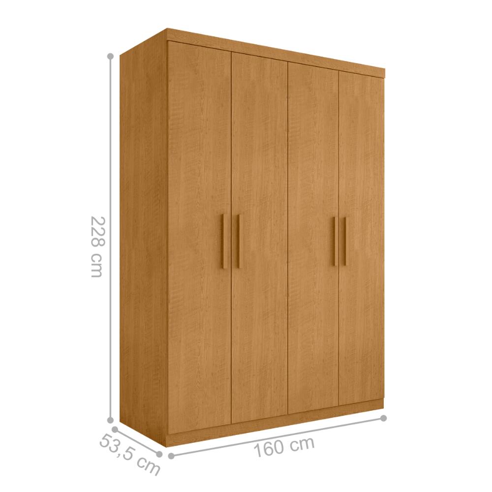 Guarda Roupa 3 Gavetas e 4 Portas Caxias Naturalle