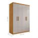 Guarda Roupa 3 Gavetas e 4 Portas Caxias Naturalle Off White