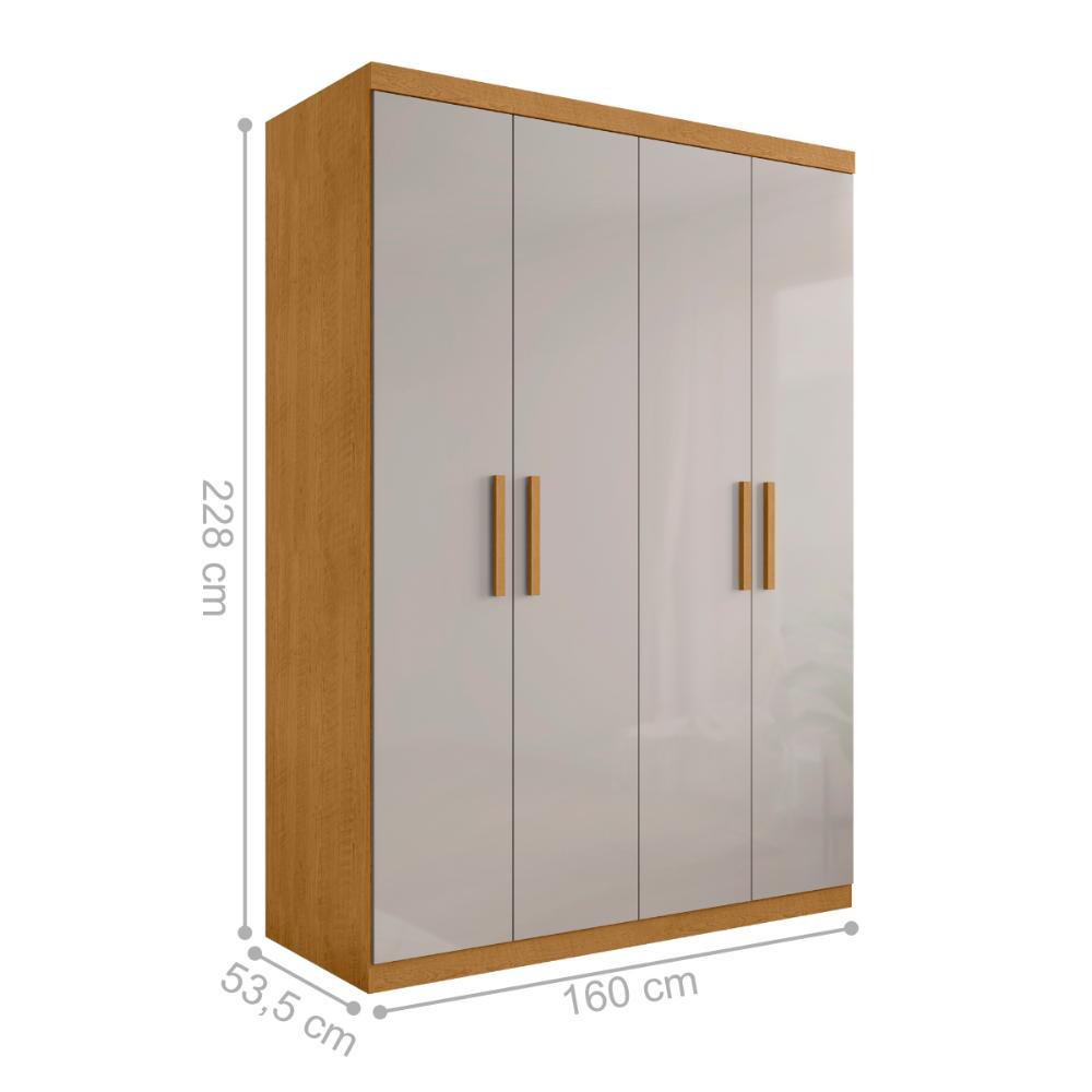Guarda Roupa 3 Gavetas e 4 Portas Caxias Naturalle Off White