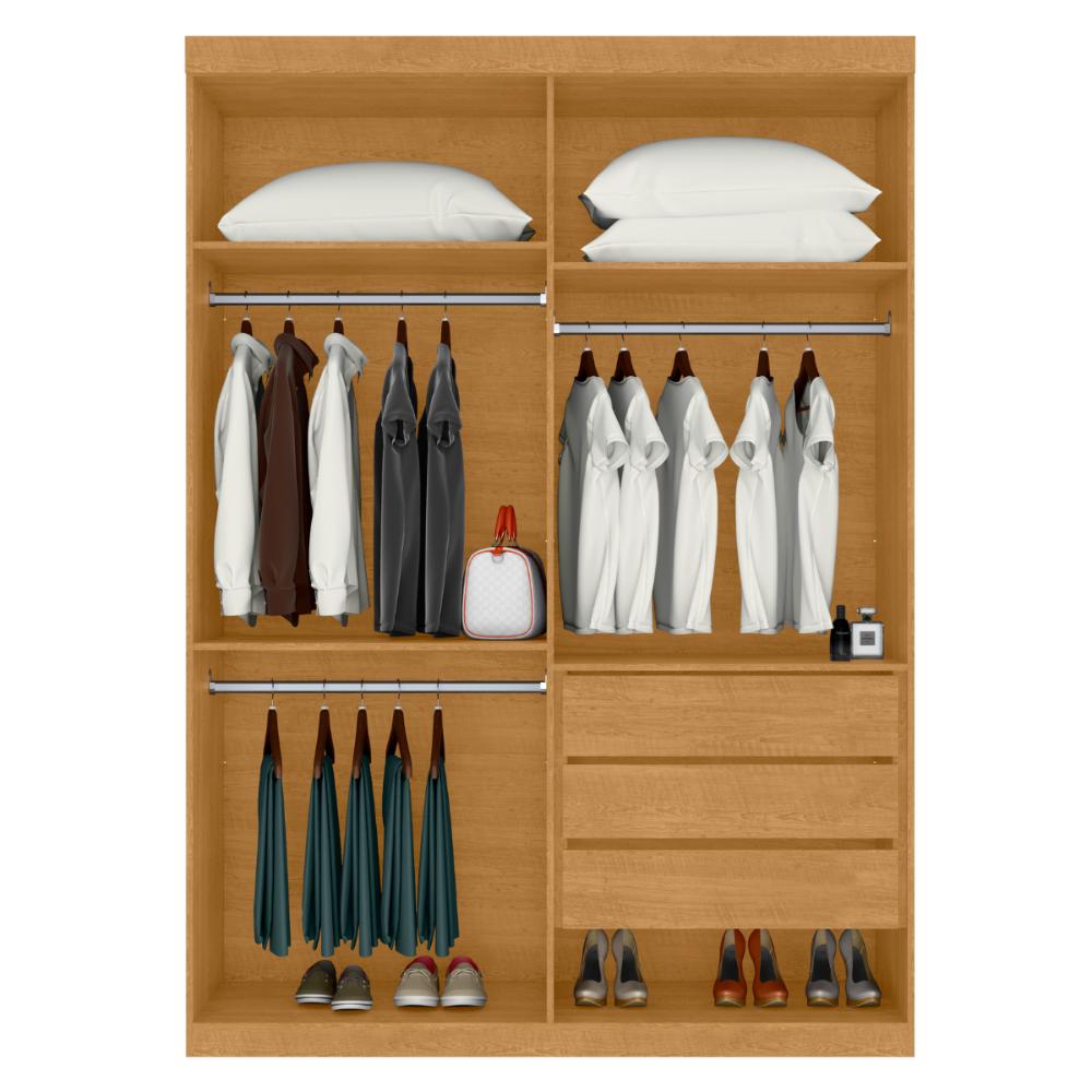 Guarda Roupa 3 Gavetas e 4 Portas Caxias Naturalle Off White