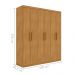 Guarda Roupa 3 Gavetas e 6 Portas Chade Naturalle