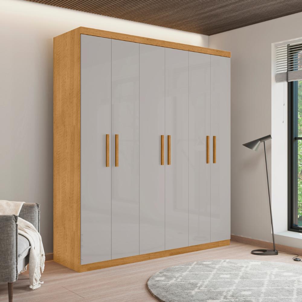 Guarda Roupa 3 Gavetas e 6 Portas Chade Naturalle Off White