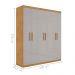Guarda Roupa 3 Gavetas e 6 Portas Chade Naturalle Off White
