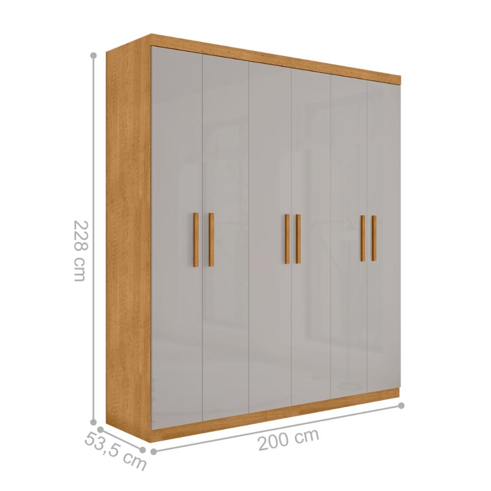 Guarda Roupa 3 Gavetas e 6 Portas Chade Naturalle Off White