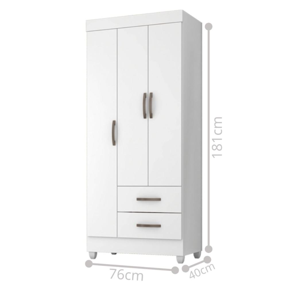 Guarda Roupa 3 Portas Alambari Branco