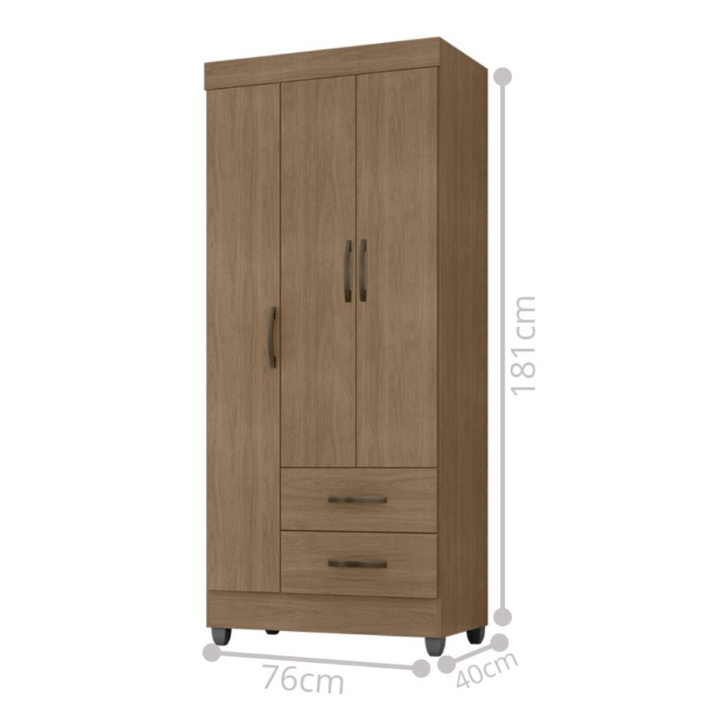 Guarda Roupa 3 Portas Alambari Carvalho Oak