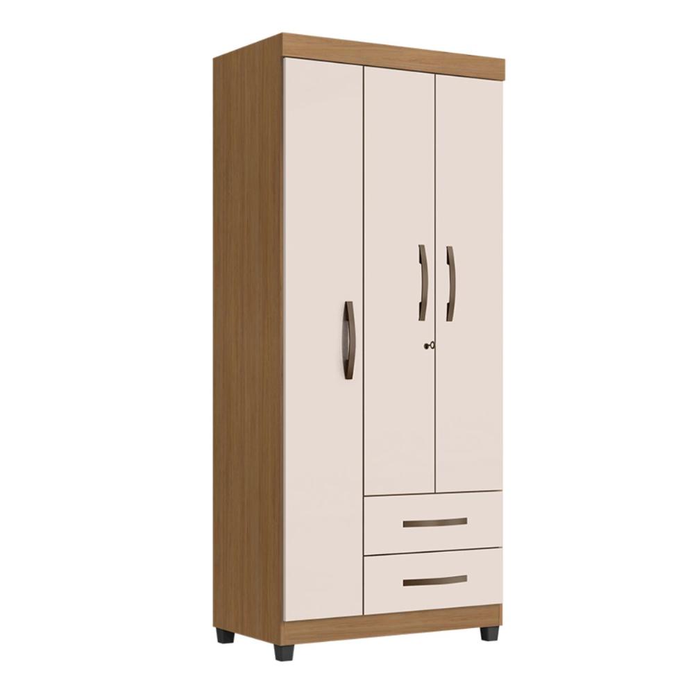 Guarda Roupa 3 Portas Ubatuba Nature Off White