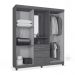 Guarda Roupa 4 Portas 1 Espelho Brasiliense Nature Off White